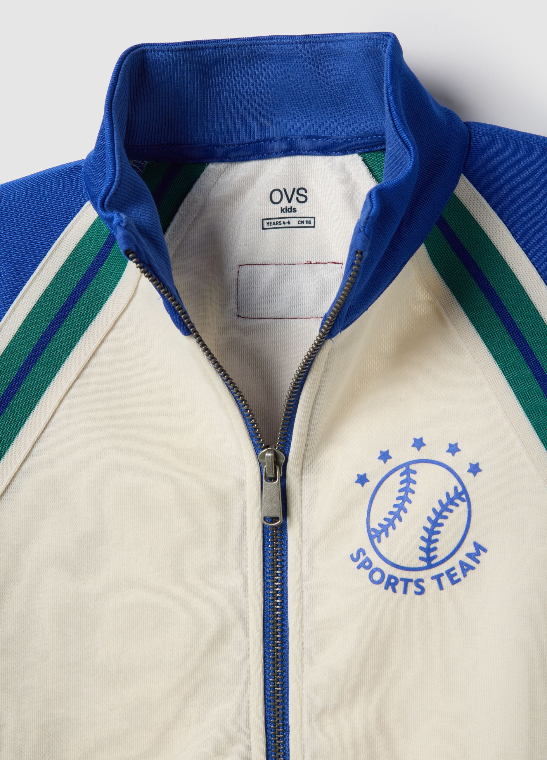 Multicolour cotton blend kids' zip-up sweatshirt