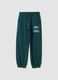 Green cotton and viscose blend joggers_0