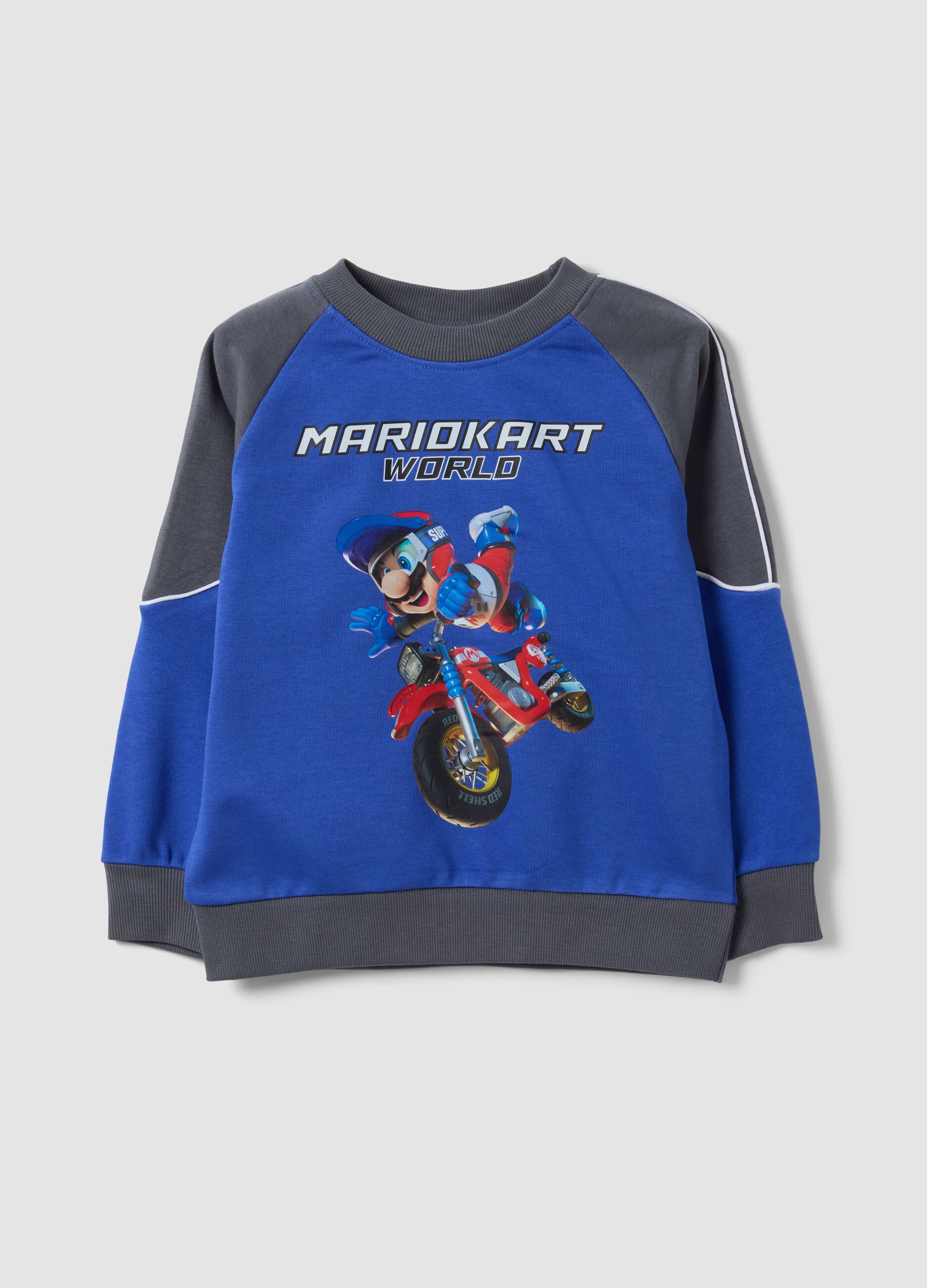 Blue cotton-blend Mario Kart oversized sweatshirt