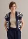 Blue and white regular-fit crochet cotton-blend gilet_2
