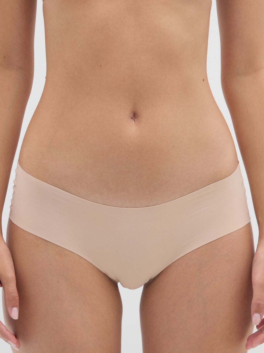 Regular fit beige stretch fabric slip_1