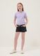 Girls&rsquo; black denim shorts in stretch cotton blend, slim fit_0