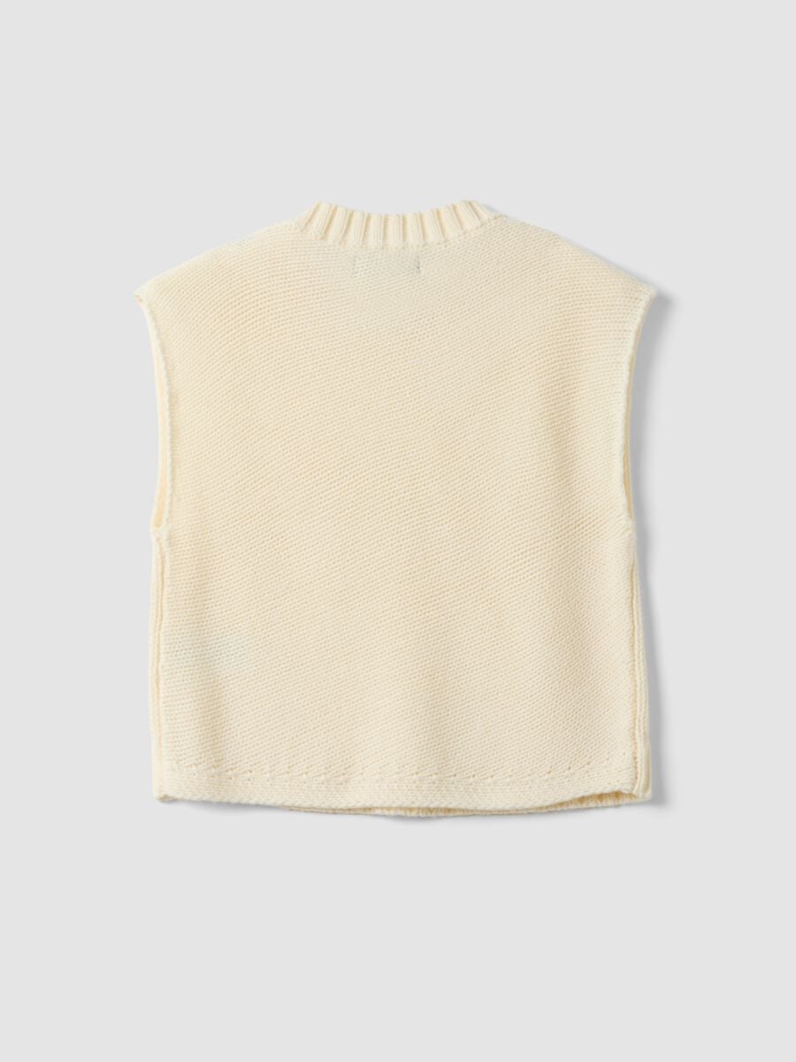 White crew-neck wool-blend oversized gilet_6