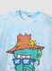 Regular fit sky blue pure cotton T-shirt with Squidward print_5