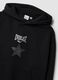 Black cotton-blend hoodie for girls, regular fit_4