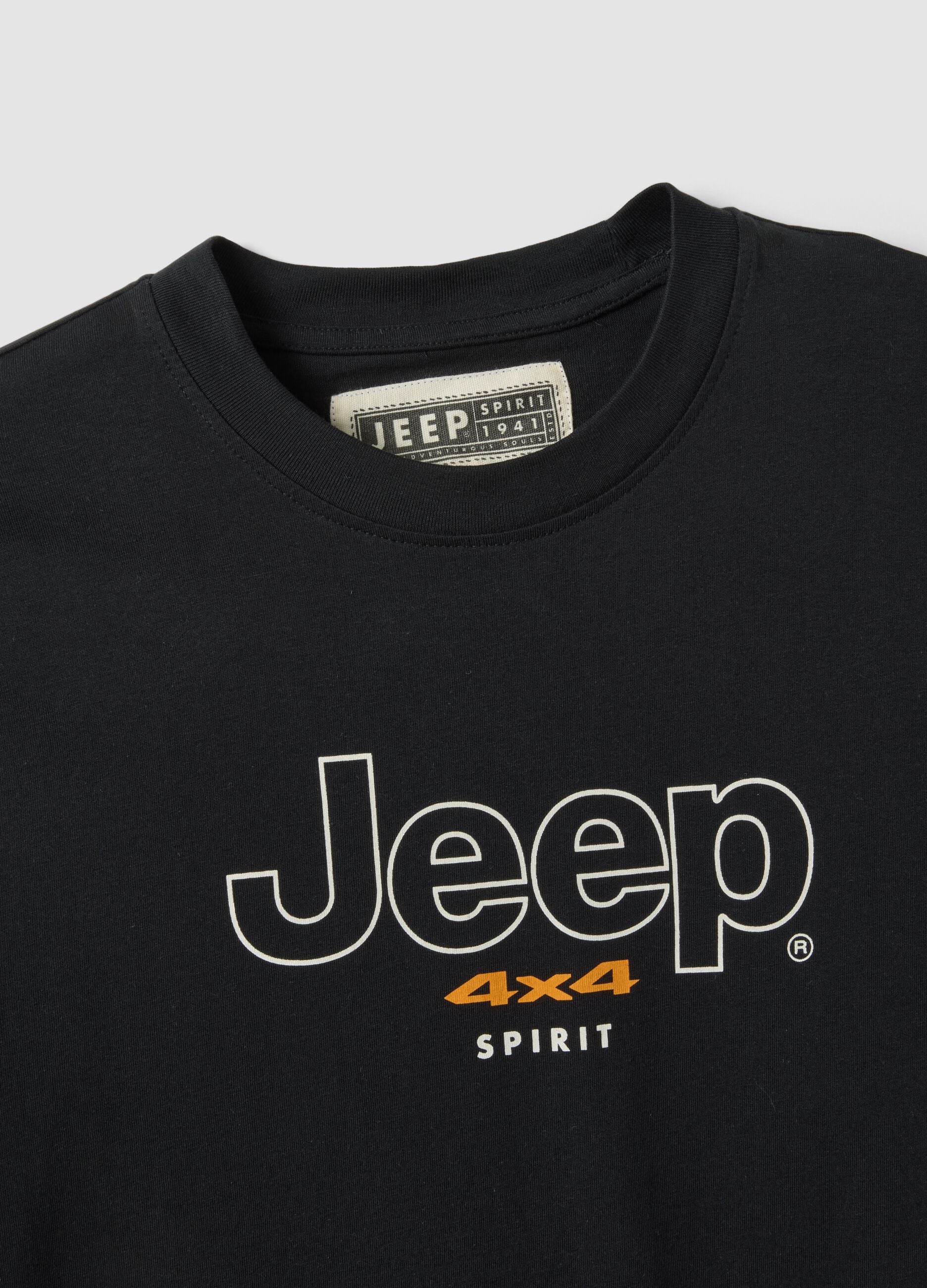 Black pure cotton regular fit t-shirt with print