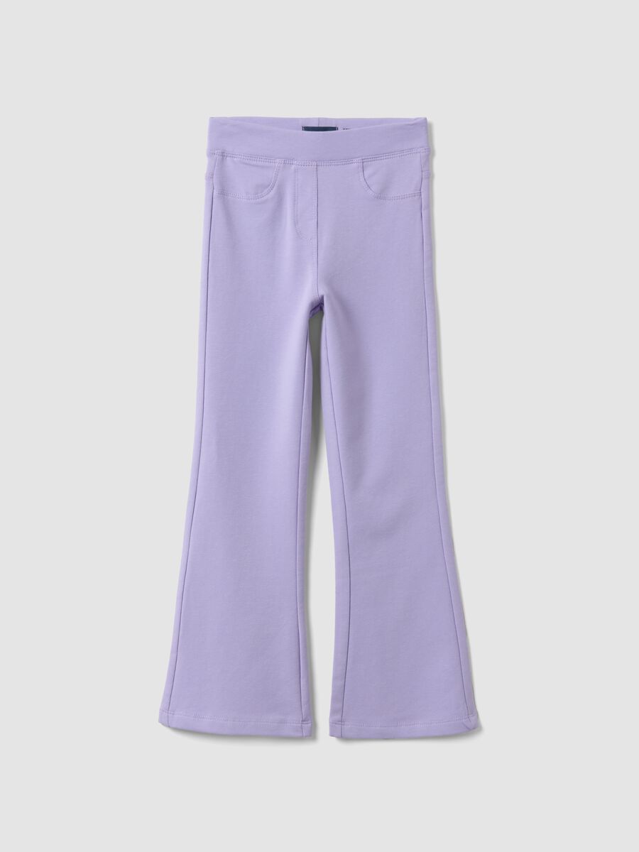 Purple organic cotton flared trousers_0