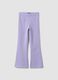 Purple organic cotton flared trousers_0