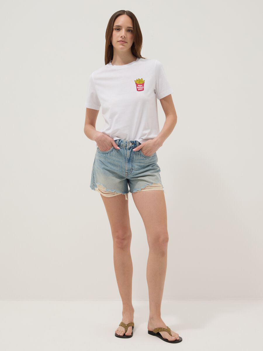 White pure cotton T-shirt with embroidery_1