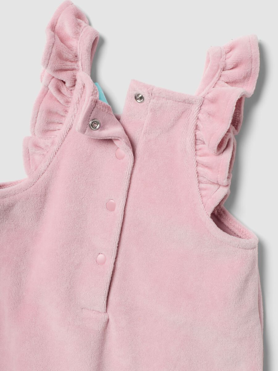 Pink and white organic cotton-blend set with Minnie embroidery for baby girl_2