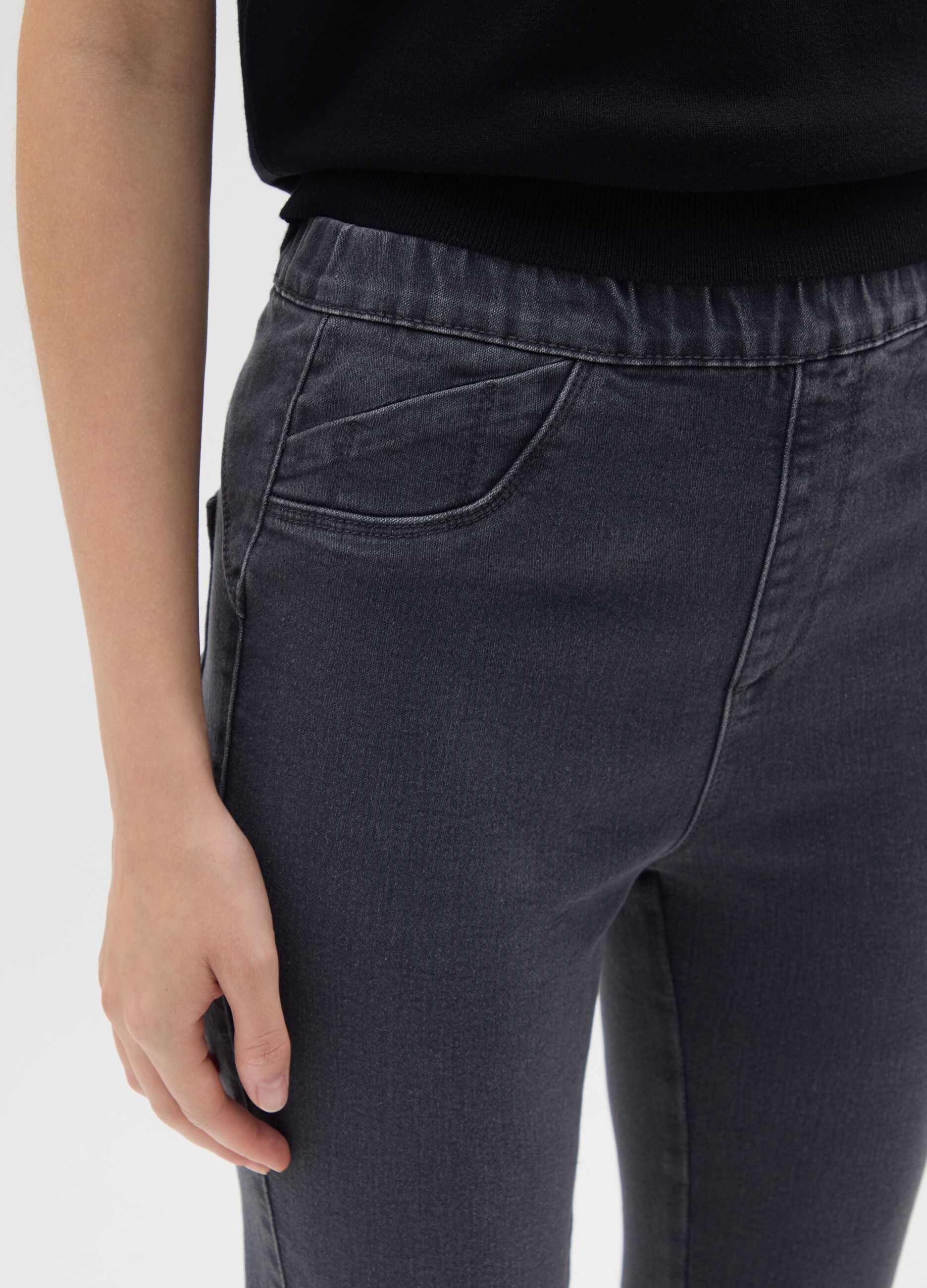 Grey Stretch Skinny Jeans
