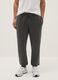 Grey cotton blend jogger trousers regular fit_1