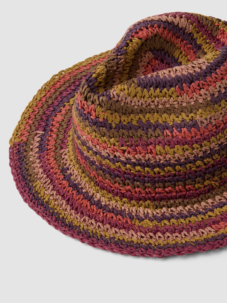 Multicolour paper-fabric hat in jersey knit_1