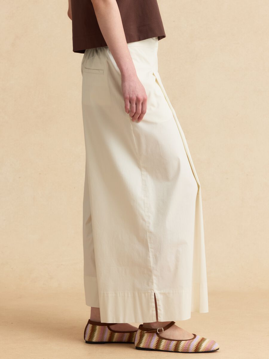 White stretch-cotton palazzo trousers_3