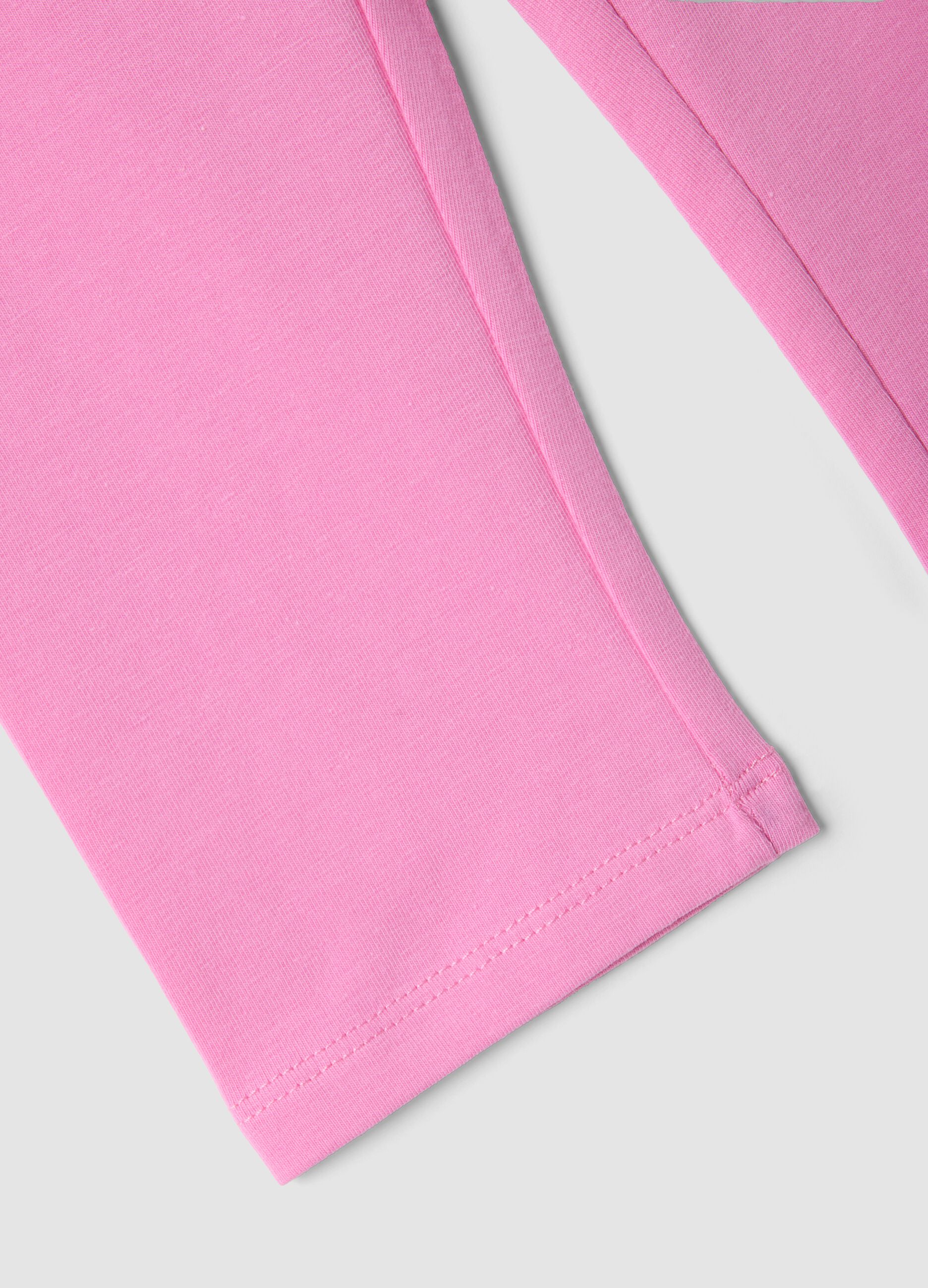 Girls' Slim Fit Pink Stretch Cotton Leggings