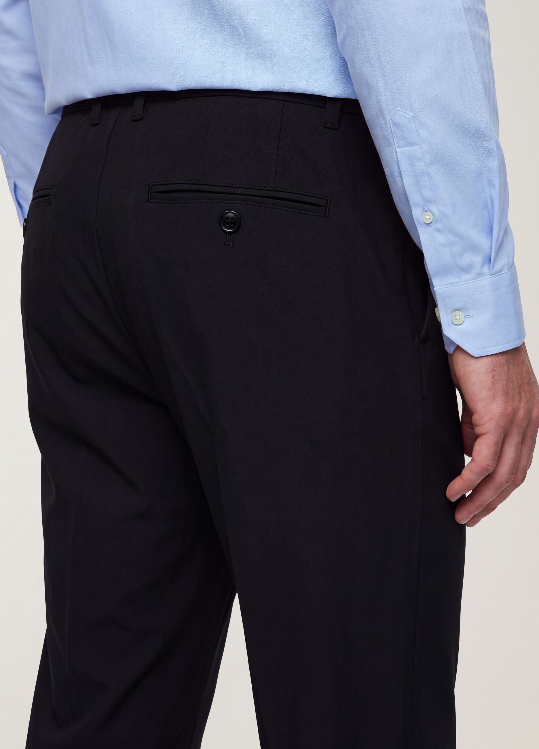 Black slim-fit stretch viscose-twill chino trousers