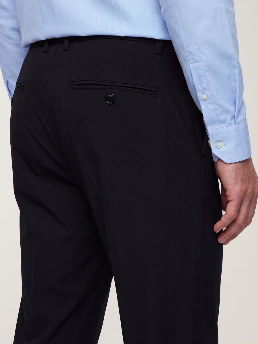 Black slim-fit stretch viscose-twill chino trousers_3