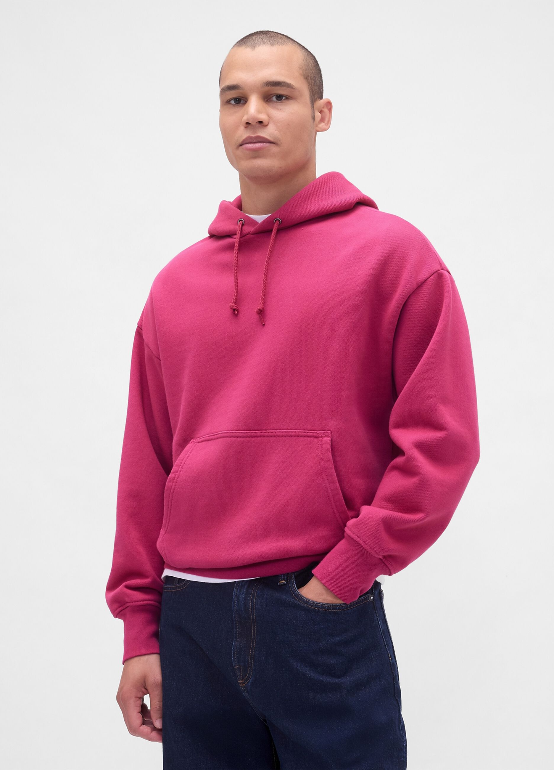 Pink Cotton-Blend Hoodie