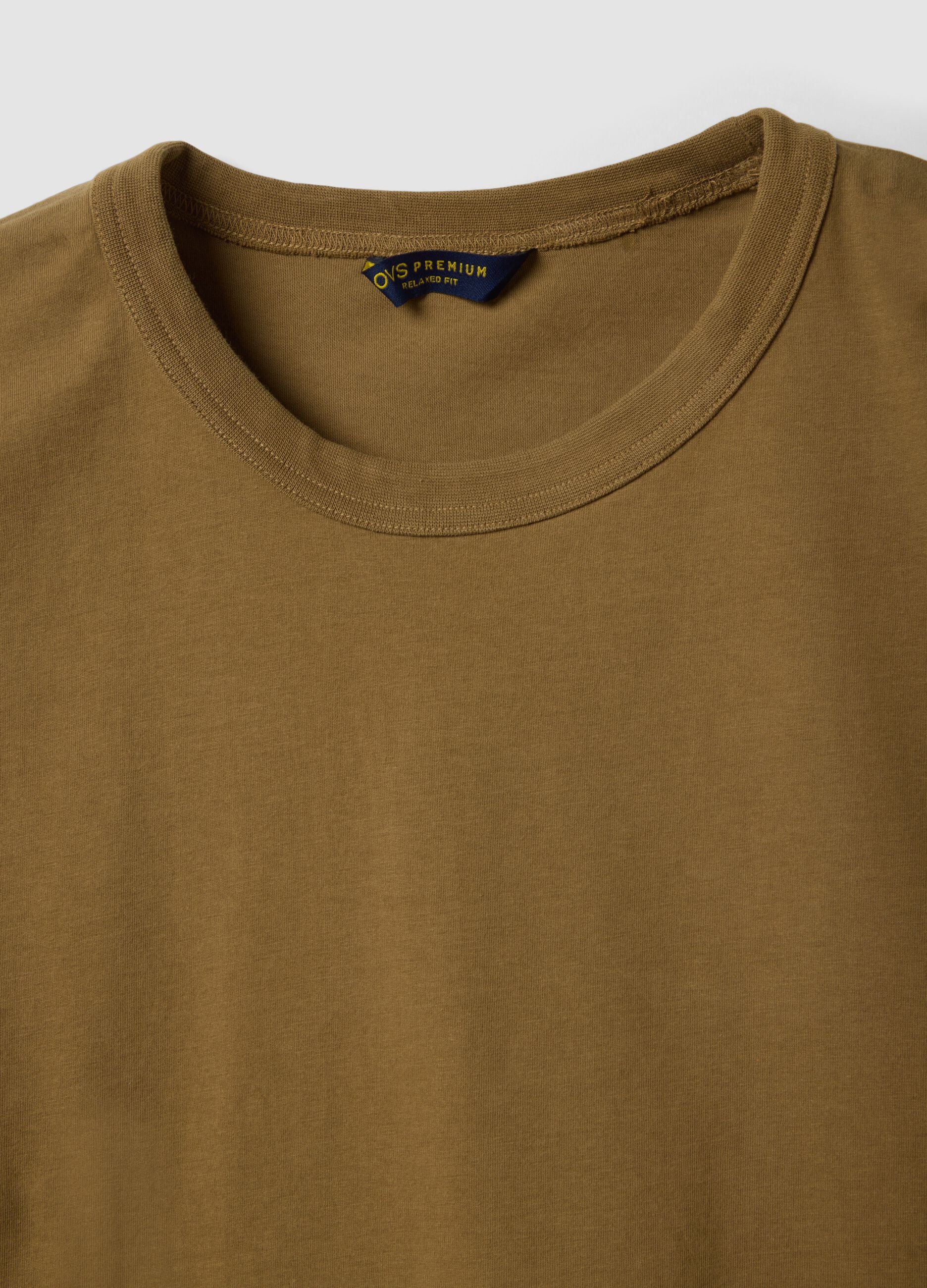 Brown pure cotton relaxed-fit T-shirt