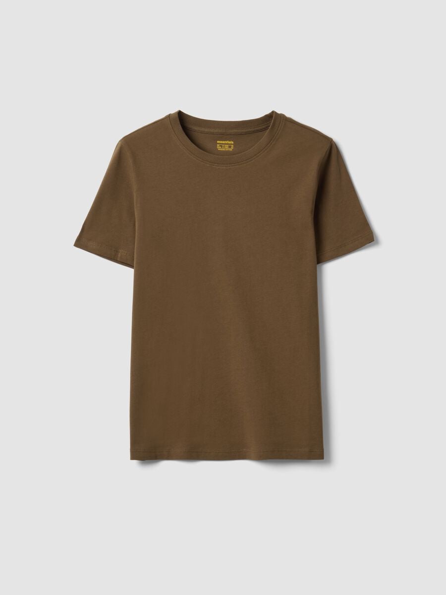 T-shirt verde in puro cotone organico a girocollo regular fit_4