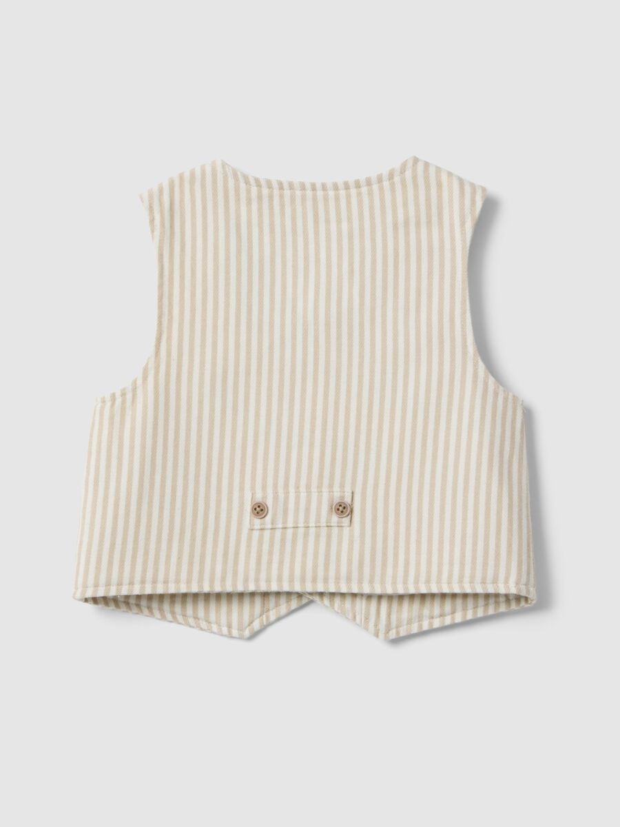 Striped multicolour pure cotton lined waistcoat for boys regular fit_1