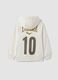 White pure cotton hooded sweatshirt with logo for boys, regular fit_1