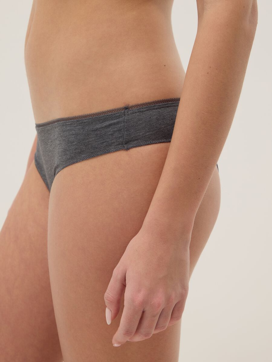 Three-pack Brazilian briefs in multicolour cotton blend regular fit_3
