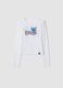 White stretch cotton T-shirt with Lilo & Stitch print_0