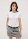 Girls&rsquo; white fitted stretch cotton T-shirt with embroidery_0
