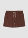 Brown swim shorts with elasticated waistband and drawstring_4
