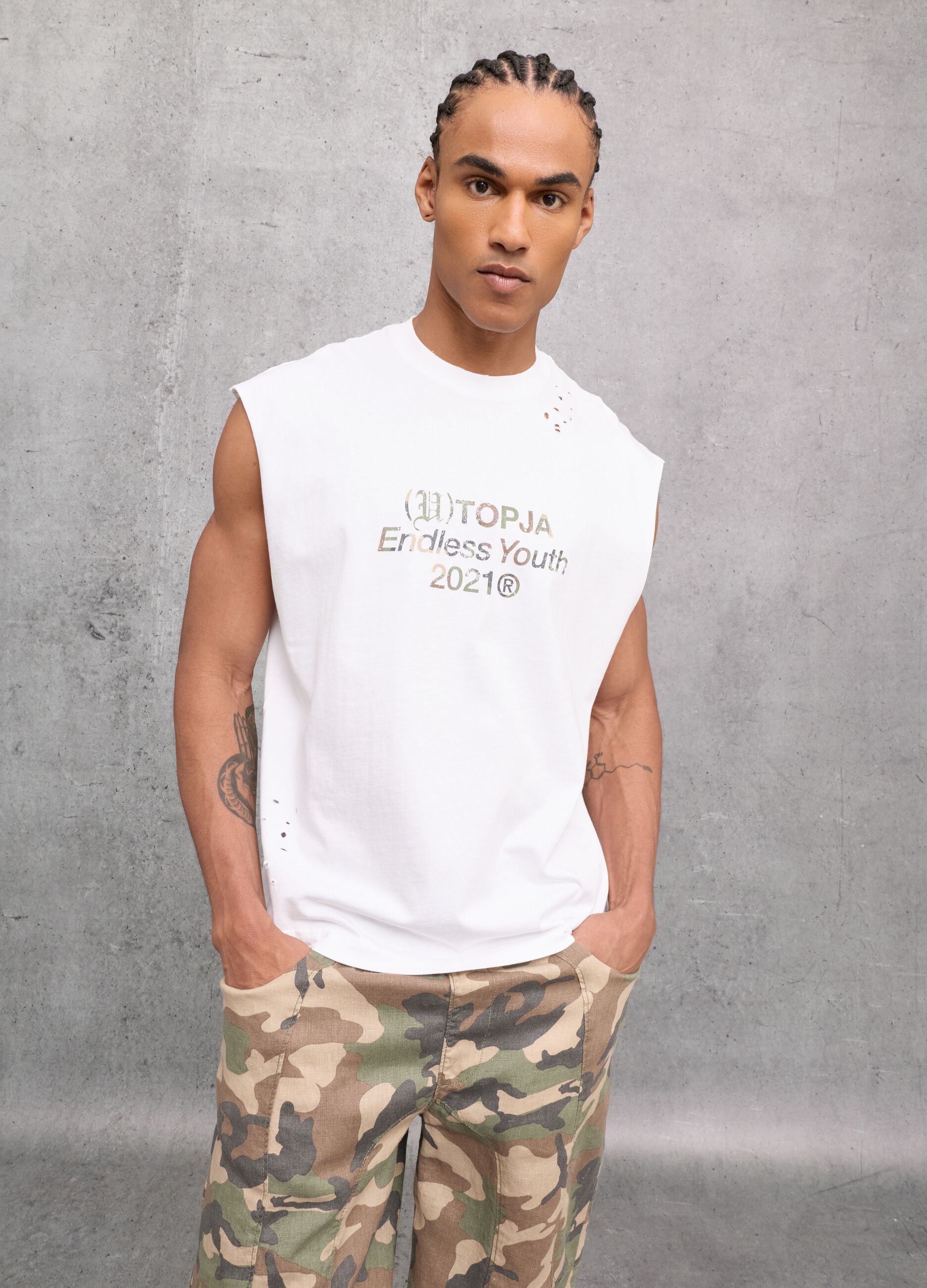 Sunfaded White Tank Top