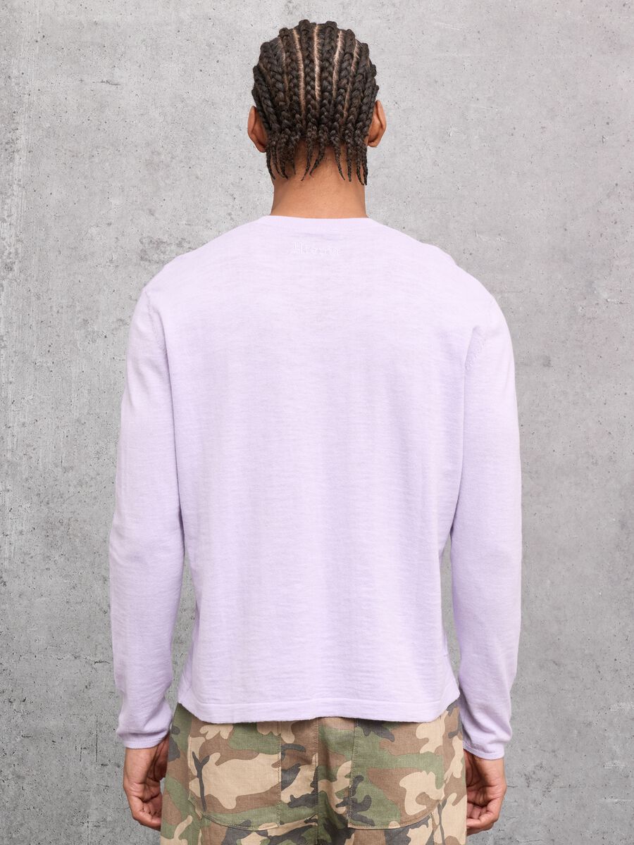 Pastel Lilac Knit Long-Sleeve T-Shirt_1