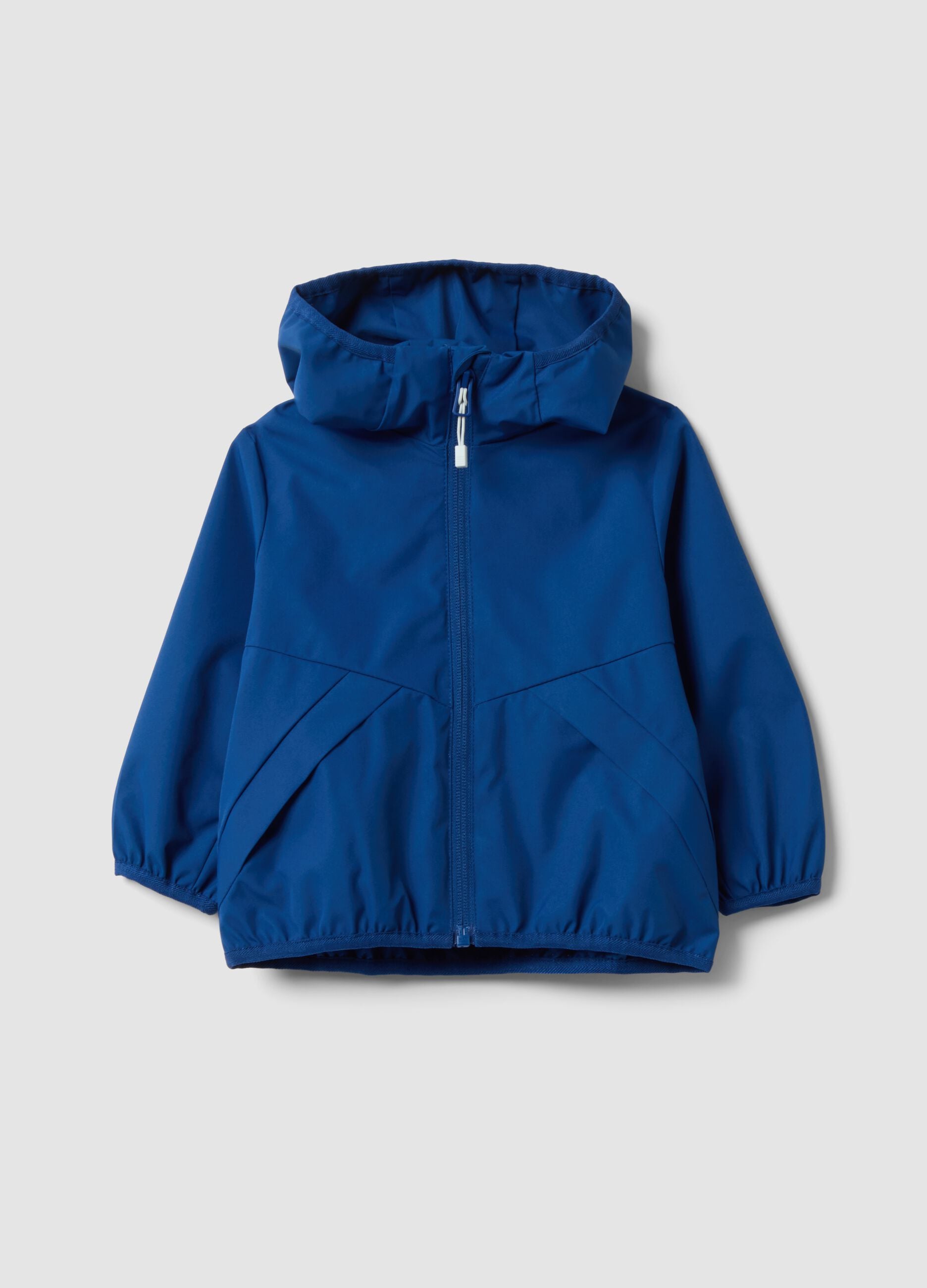 Blue hooded zip-up jacket, regular fit, for boys