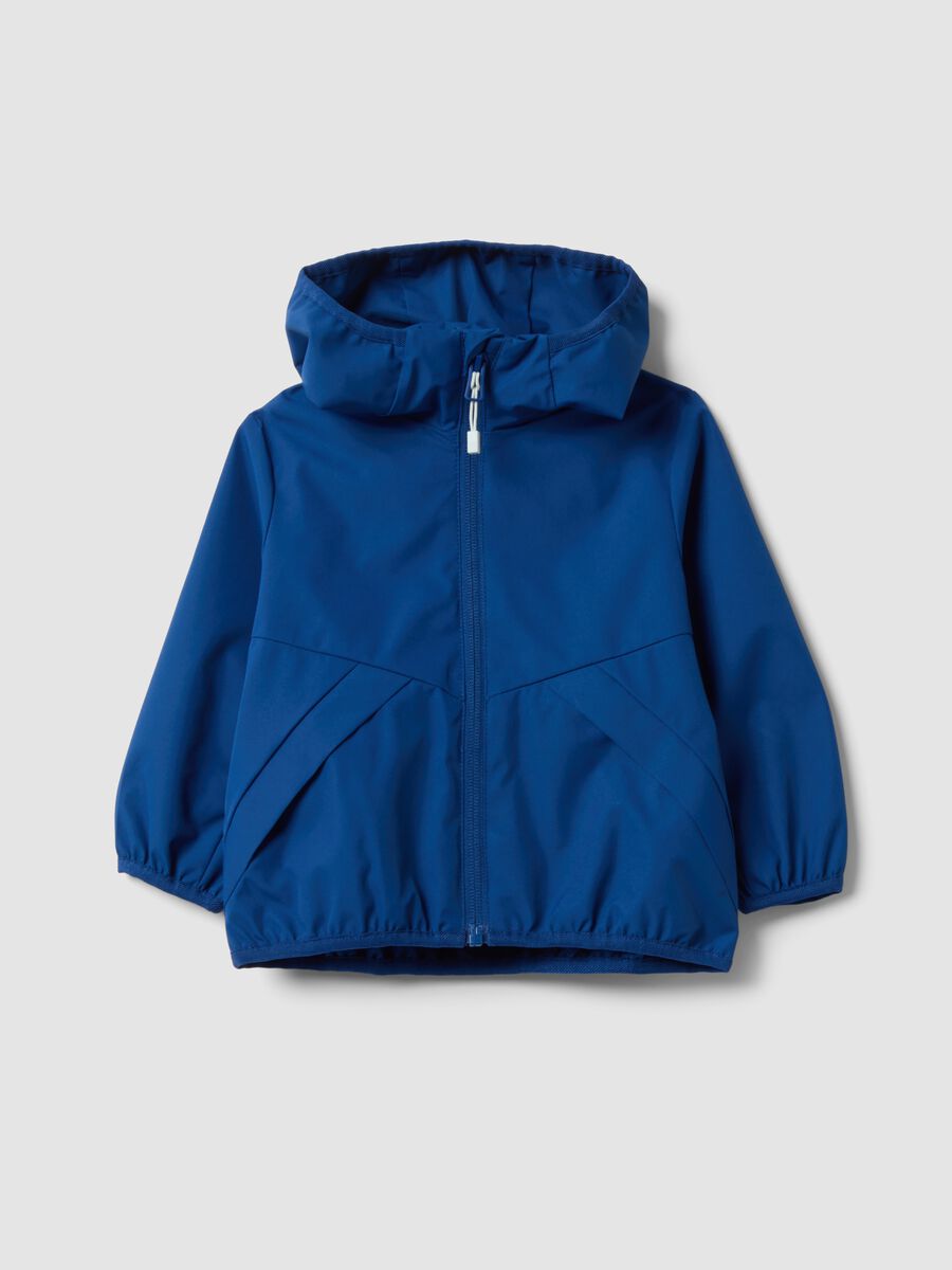 Giacca blu con cappuccio e zip regular fit per bimbo_0