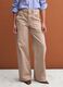 Beige denim wide-leg jeans in pure cotton_1