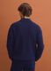 Blue pure cotton polo with zip and classic collar_3