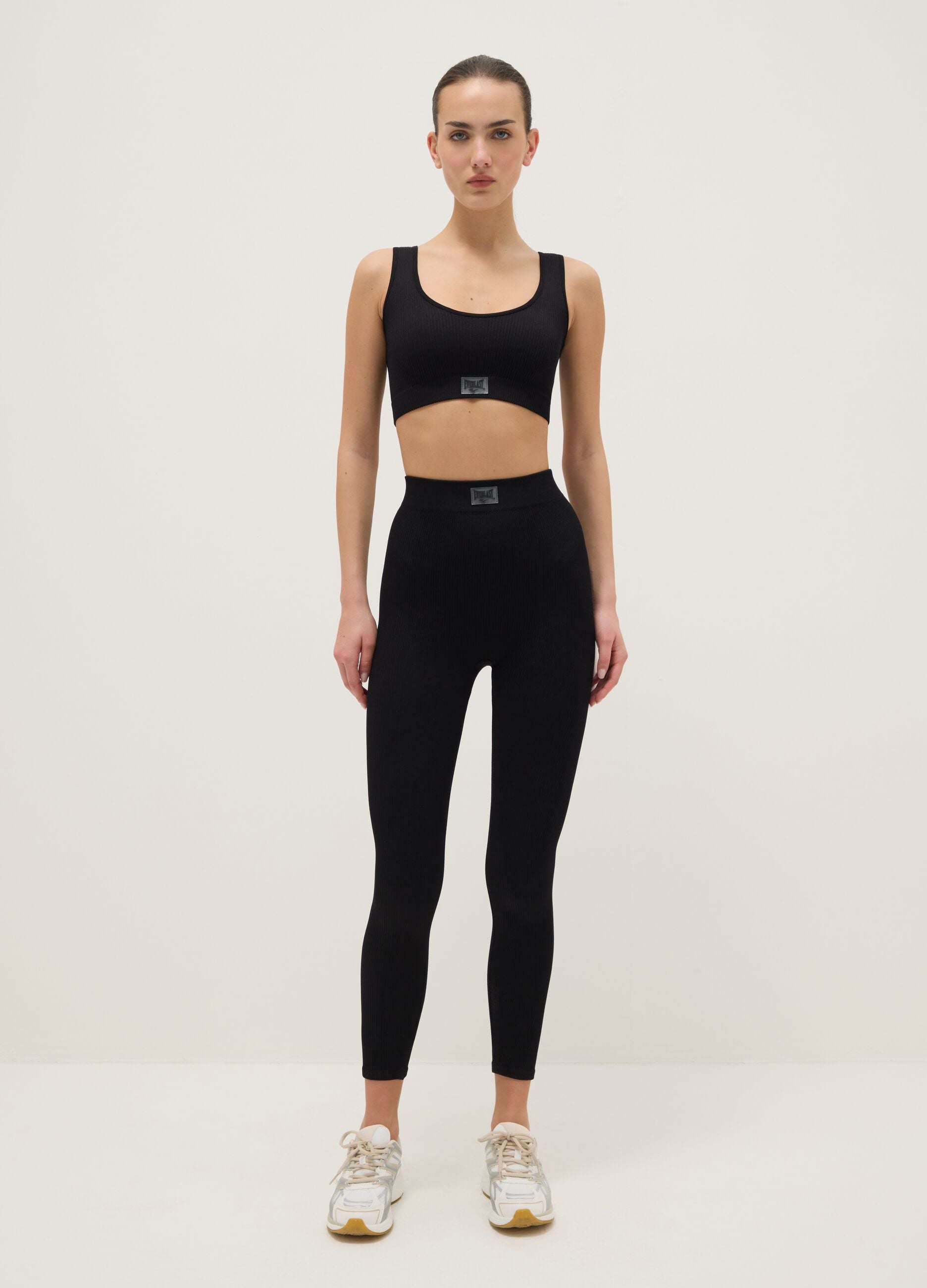Black regular fit sports tank top