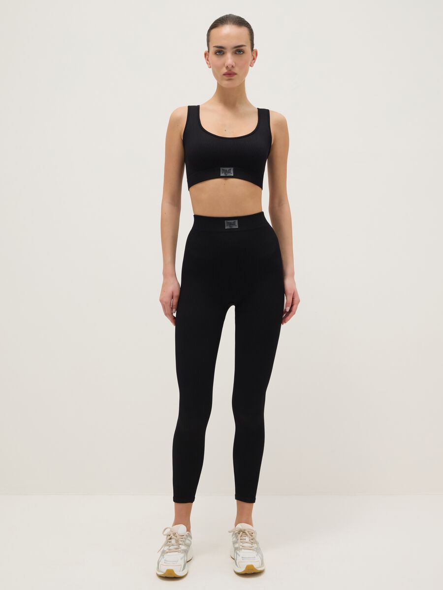 Black regular fit sports tank top_1