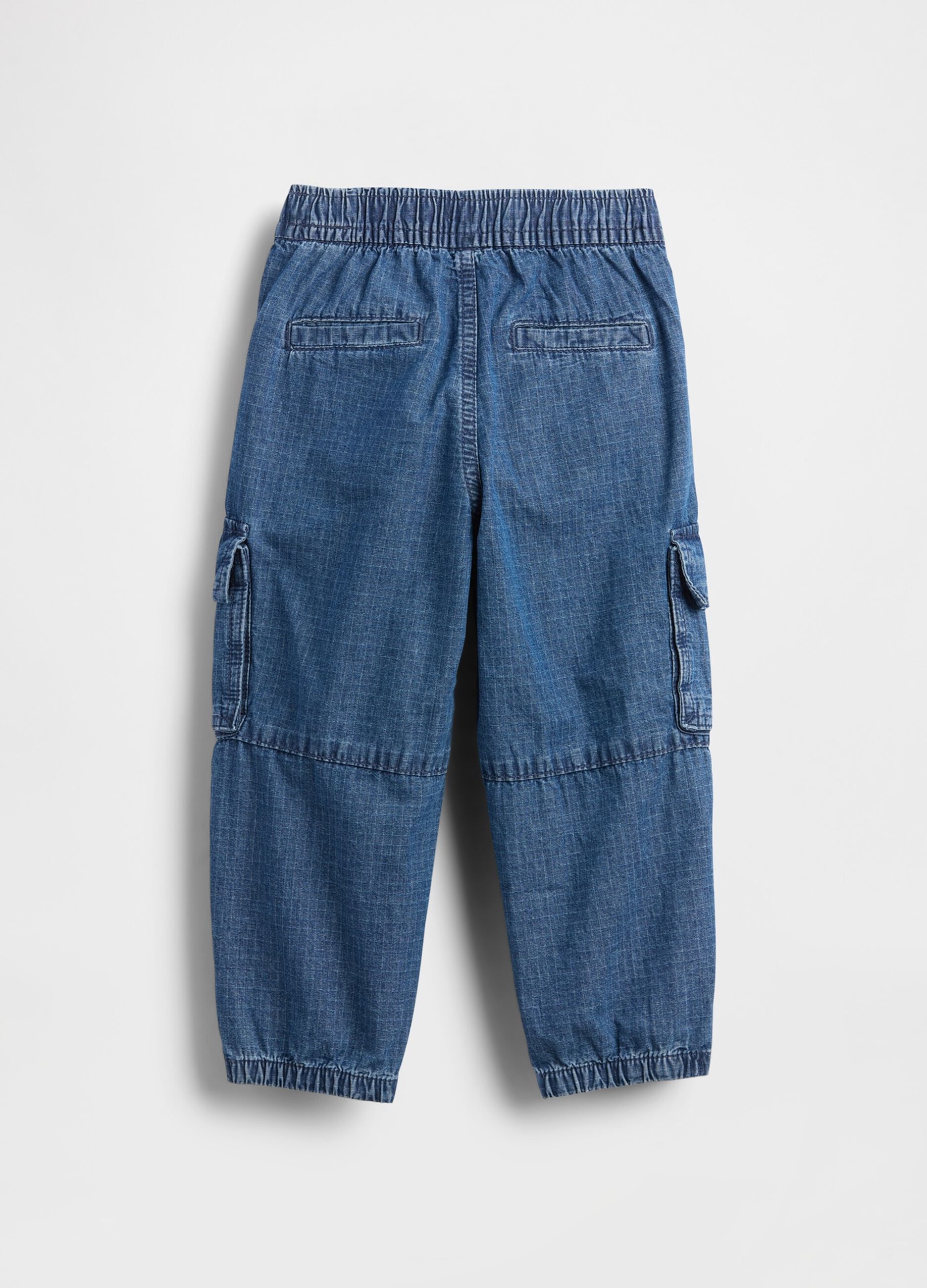 Blue cotton cargo trousers for boys