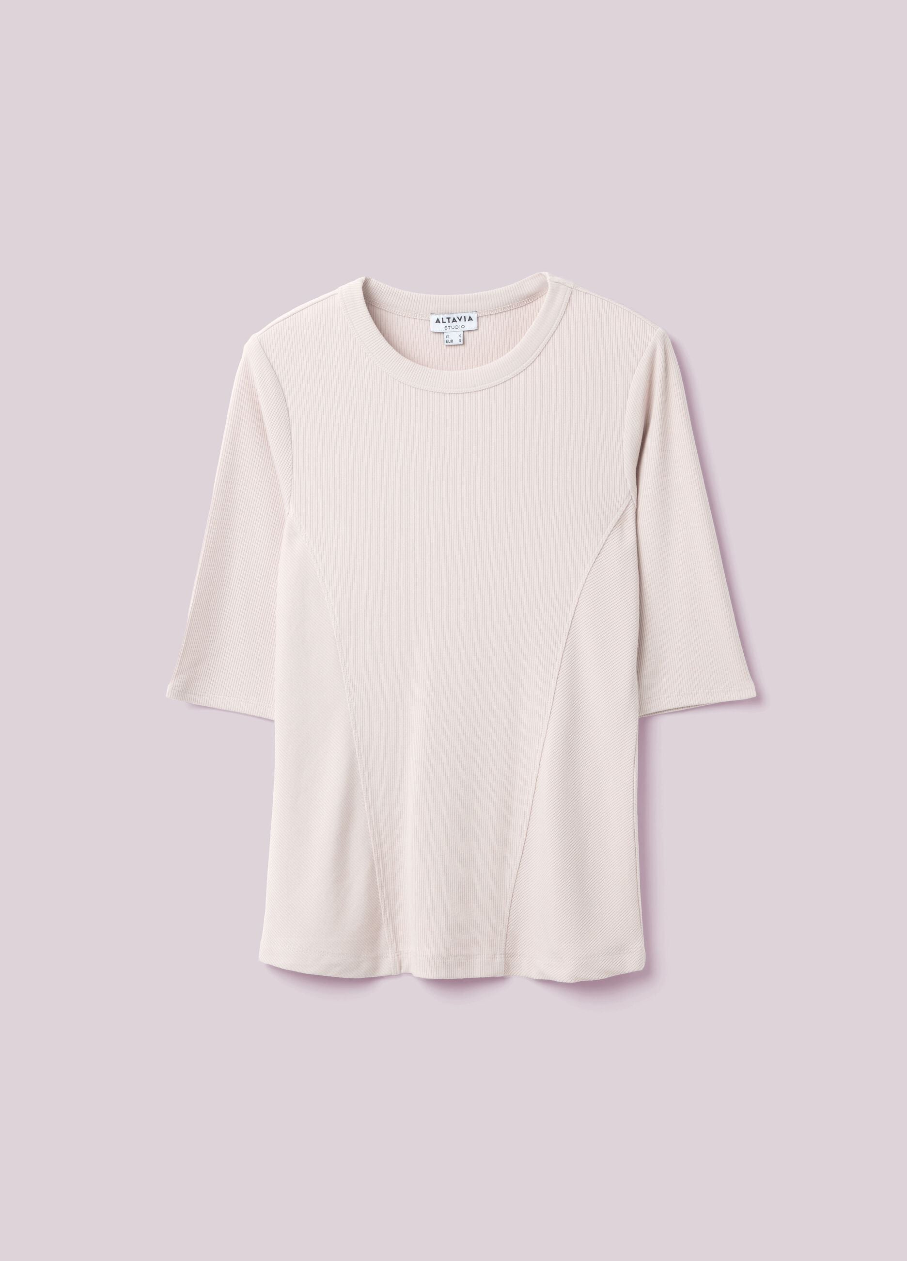 ALTAVIA STUDIO Ribbed Stretch Modal T-shirt