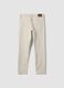 Beige slim-fit stretch cotton twill trousers_6