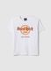 White Pure Cotton Regular Fit T-shirt with Hard Rock Cafe Logo_4