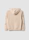 Beige pure cotton hoodie with New York print for boys_5