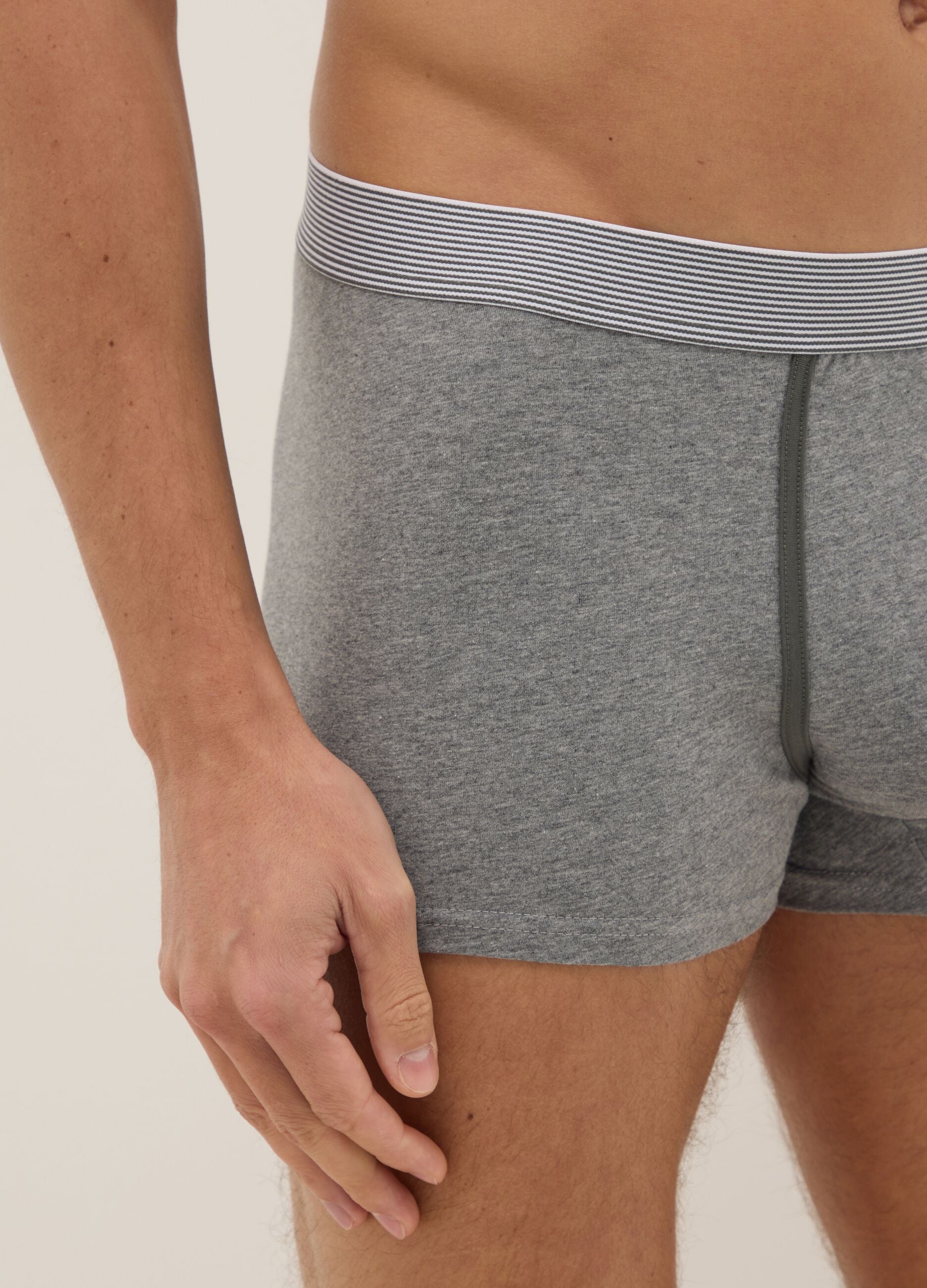 Three-pack of multicolor regular fit stretch cotton boxers