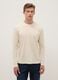 Beige long-sleeved T-shirt in pure cotton regular fit_0