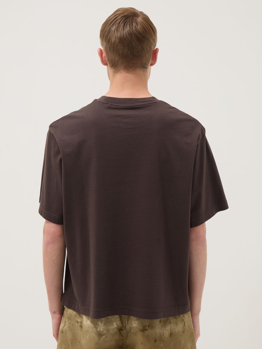 Brown short-sleeve pure cotton T-shirt_3
