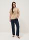Beige short-sleeve pure cotton printed T-shirt, regular fit_1