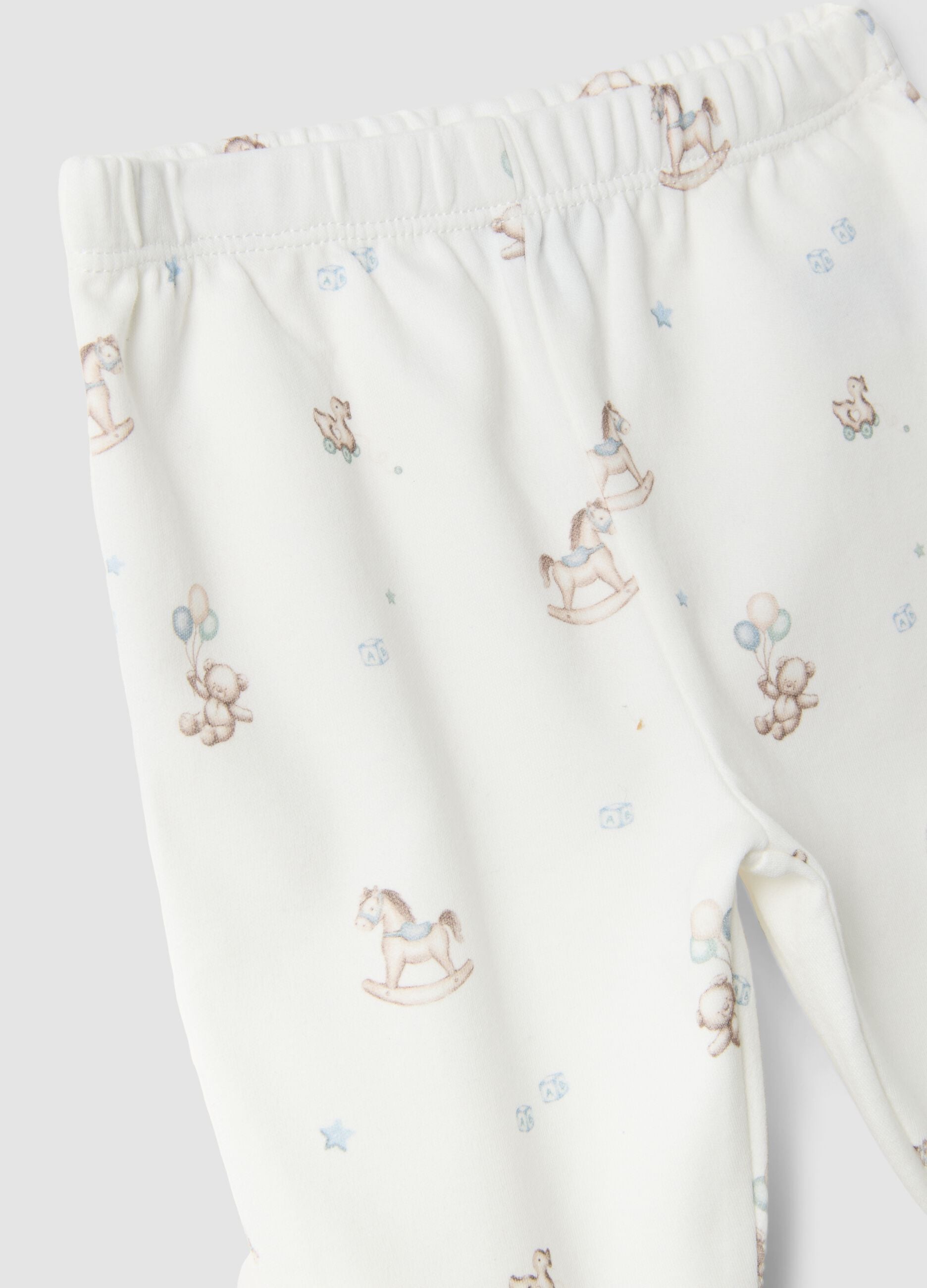2-pack of organic cotton leggings in blue and white