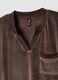 Brown stretch V-neck pyjama top_2