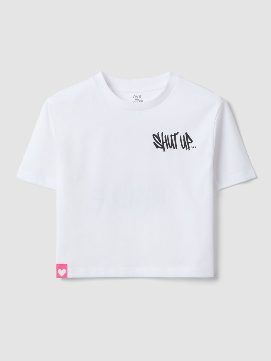 T-shirt bianca a maniche corte in puro cotone_3